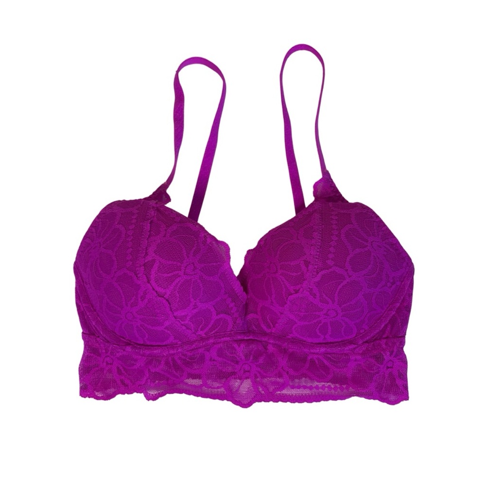 PINK Victoria's Secret Magenta Lace Push Up Bra